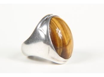 Oval Tiger Eye Ring Set In Sterling Size 8