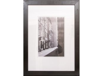 Signed Black & White Photographic Print Of A Swedish Street Scene