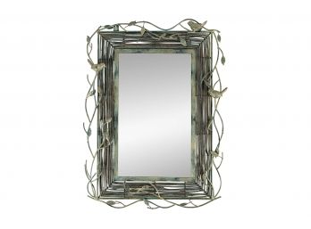 Verdigris Metal & Wood Wall Mirror