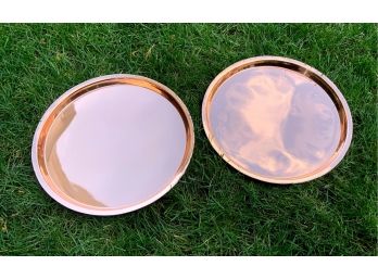 Pair Of Rose Gold Metal Trays From West Elm (1 Of 2)