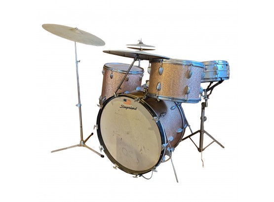 Vintage 1960's Ludwig Slingerland Gold Sparkle Drum Set