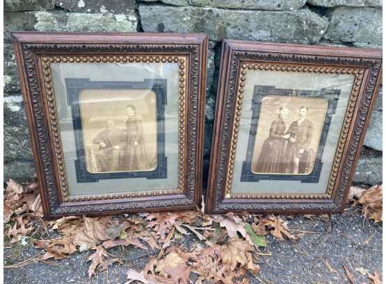 2 Framed Photographs In 2 Very Very Nice Wood Frames