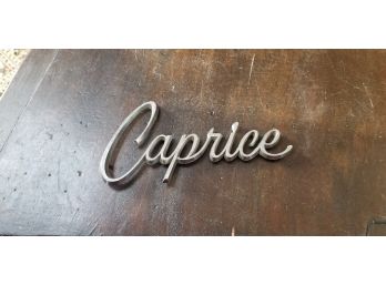 Vintage Chevrolet “Caprice” Metal Badge For Car In Very Good Condition