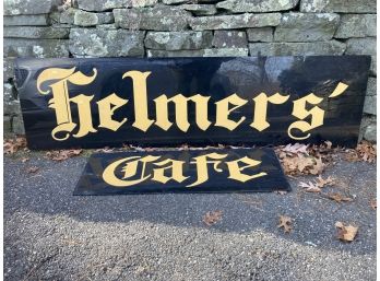 Awesome Sign Helmer's Cafe All Lucite And In Great Shape!