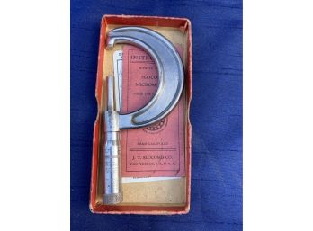 Slocomb Micrometer In Box With Instruction Manual