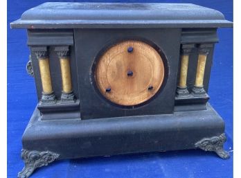 Late 1800’’s Sessions Clock Case Made In New Haven, Beautiful Even Without A Face