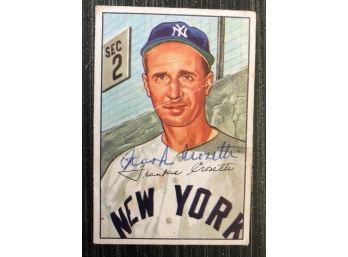 1952 Bowman Autographed Frank Crosetti Card