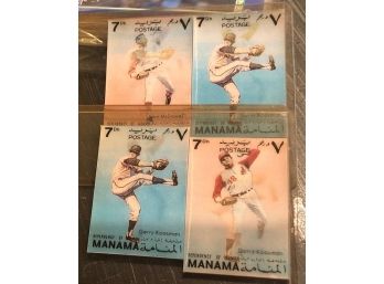1972 Manama 3D Flasher Stamps Koosman & McDowell Lot (4)