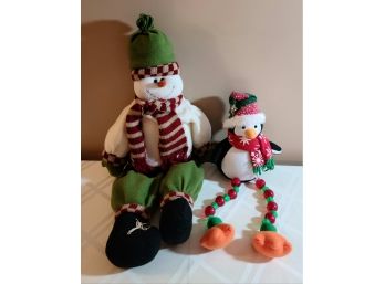 Stuffed Snowman And A Penguin That May Light Up, Not Checked