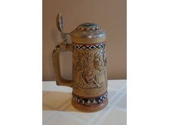 Vintage Indians Of The American Frontier Ceramic Beer Stein Avon 1988