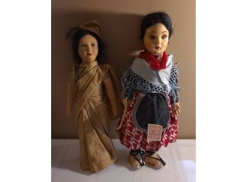2 Vintage N.A.T.I.  Dolls, 1 W Tags, Made In Spain, Great Condition