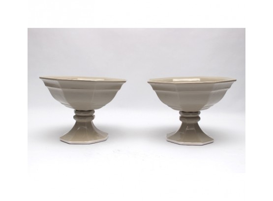 Pair Of Beautiful Juliska Pedestal Handmade Bowls