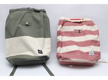 Two Herschel Drawstring Backpacks