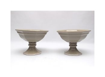 Pair Of Beautiful Juliska Pedestal Handmade Bowls