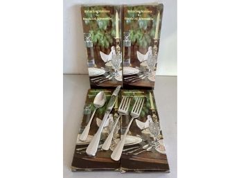 Service For 4- New In Box 'Distinction' Stainless Flatware From Oneida
