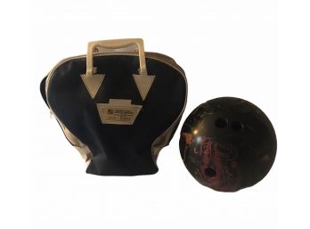 Vintage Bowling Ball And Carrying Case