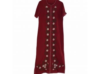 Stunning Red Cotton Kaftan 60s Vintage Excellent Condition