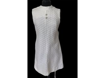 Vintage White Soft Brocade Dress