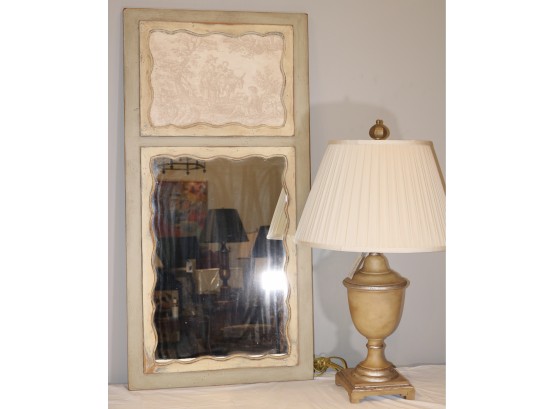 Gildid Trumeau Mirror + Chelsea House Lamp