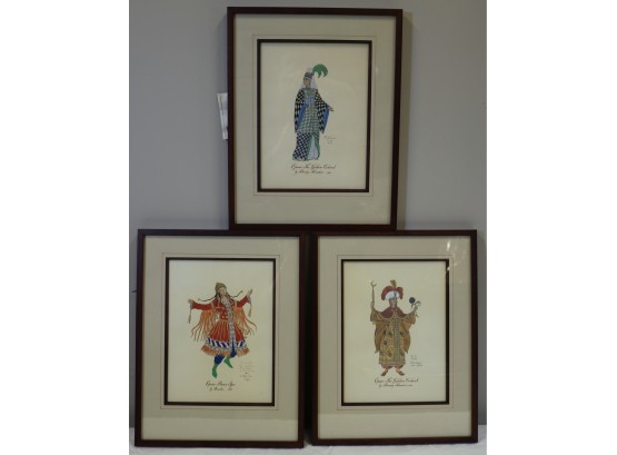 Set Of Three Hand-Colored Opera Costume Prints