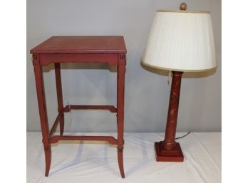 Sarreid Table + Oriental Accent Lamp