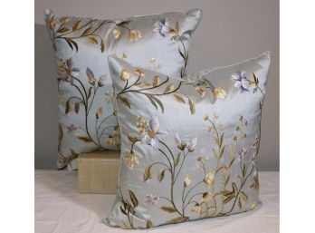 Three Embroidered Silk Pillows