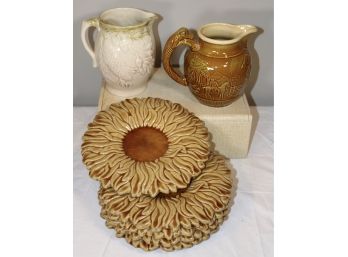 Sunflower Plates & Ceramic Pitchers