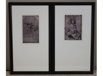2 Shadowbox Framed Engraved Prints