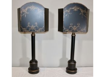 Pair Of  Unusual Tole Lamps