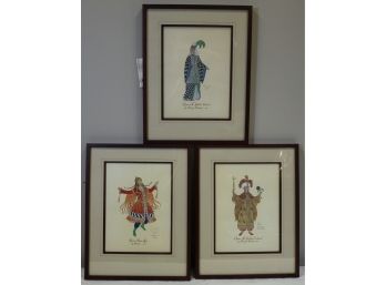 Set Of Three Hand-Colored Opera Costume Prints