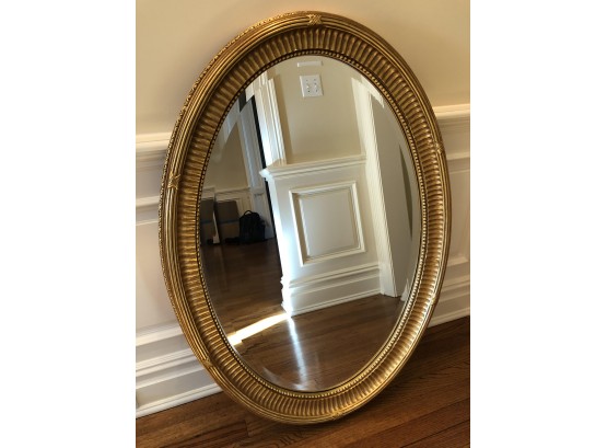 Large Ornate Framed Oval Mirror, 41x29'