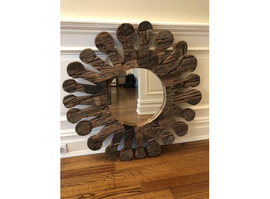 Unique Exposed Wood Framed Mirror