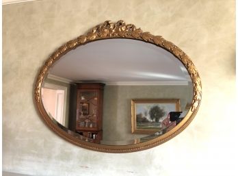 Large Ornate Gold Oval Mirror, 31x23'