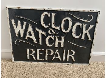 Clock & Watch Repair Sign Metal