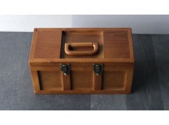 Beautiful Hand Crafted Wooden Tool Box W Handle
