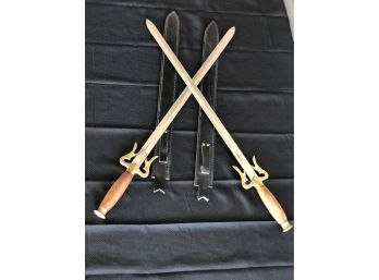 Dual Set Of Authentic Wooden Handle Swords Made In Pakistan