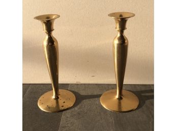 Patented In 1905 Pair Of Brass Candlesticks