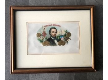 Historical Framed Cigar Box Label  Abraham Lincoln   -     Lincoln Bouquet