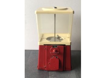 Vintage Red Coin Operated Gumball Machine W Key
