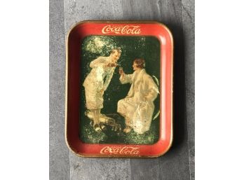 1926 Original Coca-Cola Tray Featuring A Golfer And His Wife
