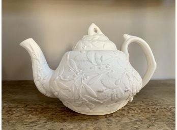 Reproduction Of 19th Century English Mistletoe & Oak Design Tea Pot From Metropolitan Museum Of Art