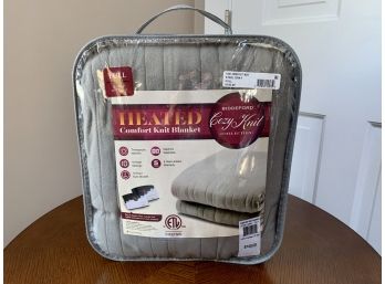 Full Size Heated Comfort Knit Blanket In Steel Gray, New In Box - $140 Retail