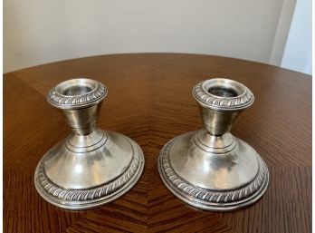 Pair Of Weighted Sterling Candle Holders