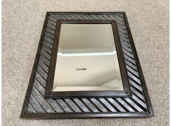 Two - Toned Slat Design Metal Framed Mirror From Ethan Allen