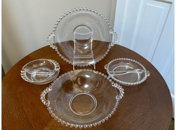 Vintage Candlewick Glass Bowl And Relish Dish Collection