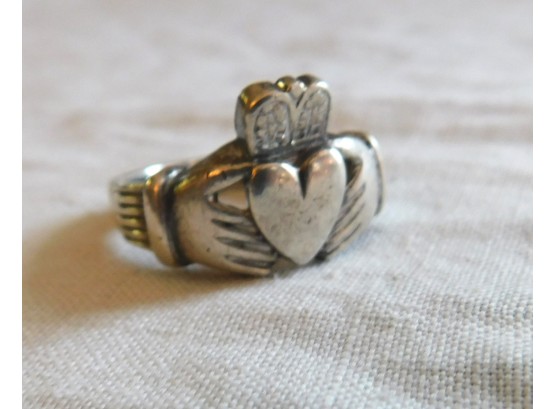 Man's Sterling Claddagh Ring, Size 10 1/2
