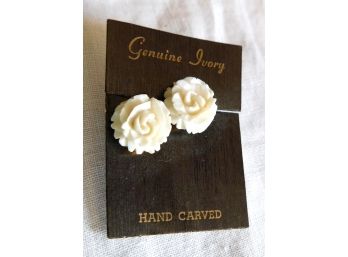 GENUINE Flower Clip Earings On Original Card
