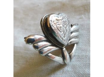 Very Sppecial Pin With Heart Shaped Locket, Sterling