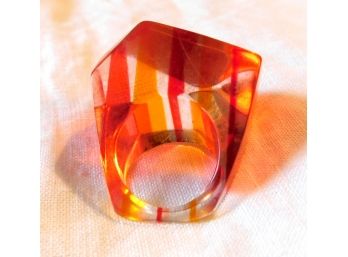 BIG Lucite Ring! Colorful!