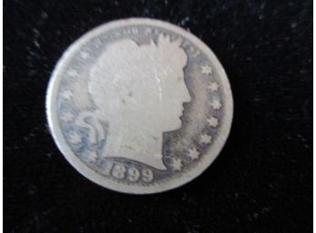 1899 P U.s. Barber Silver Quarter